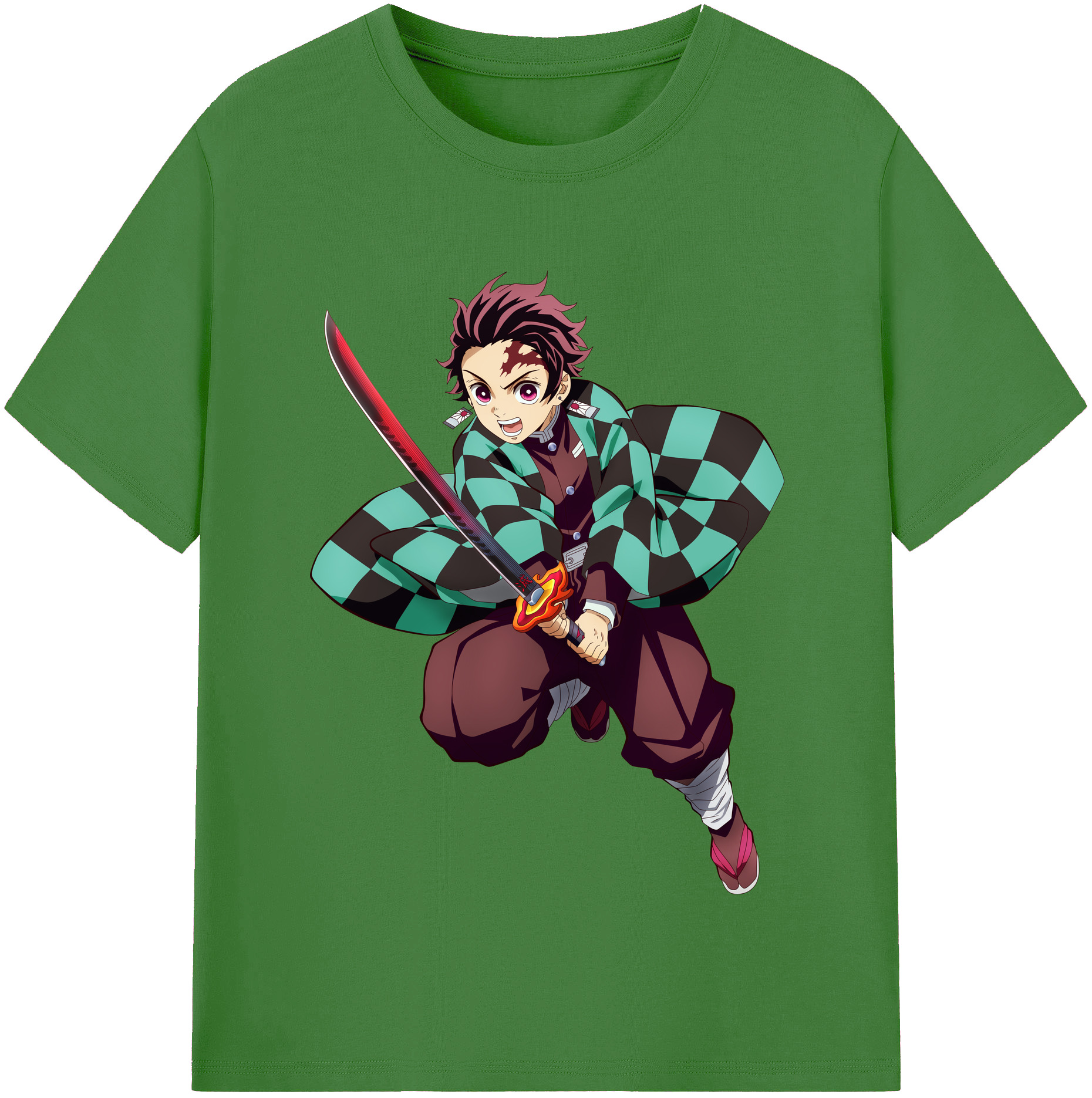 （画像用） 鬼滅の刃 竈門 炭治郎／かまど たんじろう Kamado Tanjirou レディースカジュアルプリントTシャツ（綿100％）
